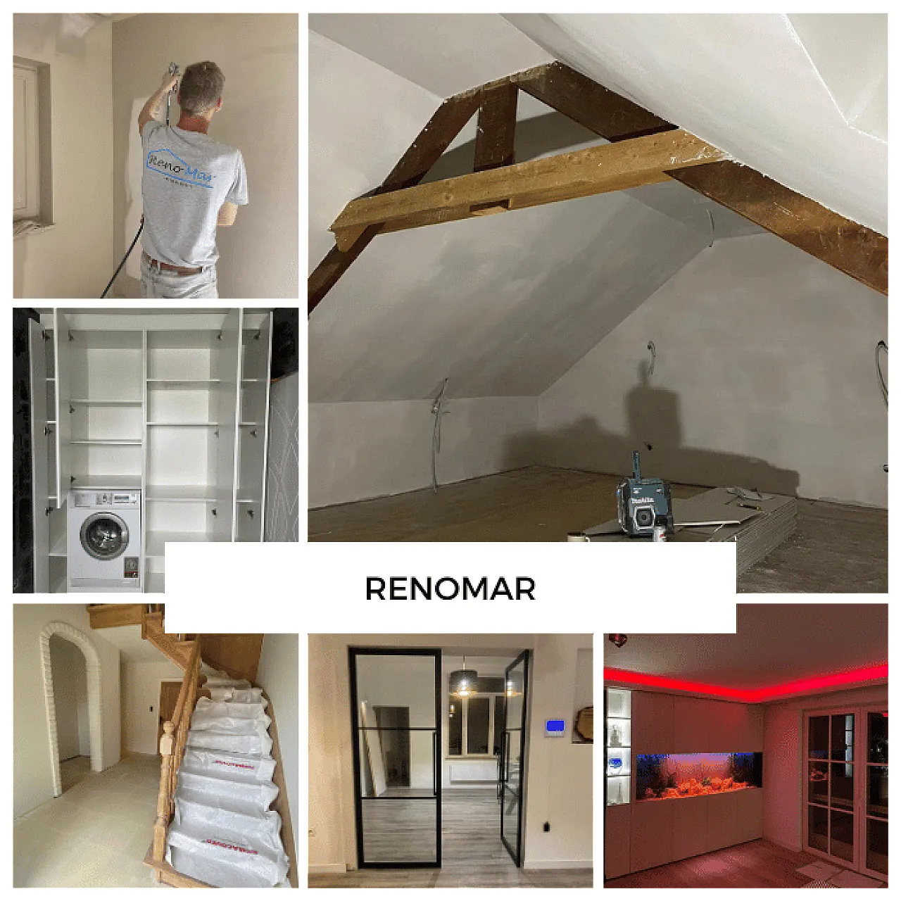 Renovatieproject met vernieuwde gevel en interieur, uitgevoerd door RenoMar